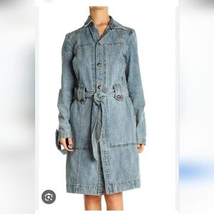 Free People Womens Denim Jean Button Up Dress Size XS